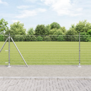 vidaXL Euro Fence med 13 Flangerade Stöd 1x25 m Galvaniserad Stål