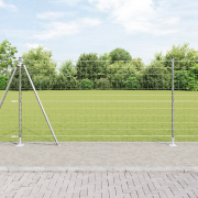 vidaXL Euro-staket med 13 flänsade stolpar 1,2x25 m Galvaniserat stål