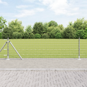 vidaXL Euro Stängsel med 7 Flänsade Inlägg 0.6x10 m Galvaniserat Stål
