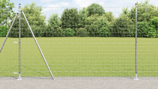 vidaXL Euro Stängsel med 7 flänsade stolpar 1.5x10 m Galvaniserat stål
