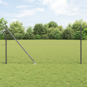 vidaXL Kedjehängsgrind med 7 spikposter 1.4x10 m Galvaniserad stål