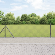vidaXL Kedjestängsel med 13 flänsad post 0.4x25 m Galvaniserat stål