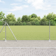 vidaXL Kedjejärnsvägg med 13 flangade stolpar 0.8x25 m Galvaniserat st...