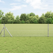 vidaXL Svetsad Tråd Stängsel med 7 Inlägg 0.4x10 m Galvaniserad Stål