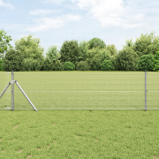 vidaXL Stängsel Stolpset Set om 2 Galvaniserad stål 10 x 0.5 m Hållbar