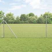 vidaXL Svetsat Trådstängsel med 13 stolpar 1.4x25 m Galvaniserat stål