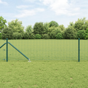 vidaXL Svetsat Stängsel med 7 Spikposter Grön 0,8x10 m Stål