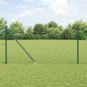 vidaXL svetsat trådskydd med 7 spikpinnar Grön 1.2x10 m Stål