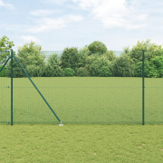 vidaXL svetsat trådstaket med 7 spikposter Grön 1,5x10 m Stål