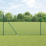 vidaXL svetsat trådstaket med 13 spikpostar Grön 1.5x50 m Stål