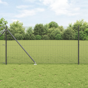 vidaXL Stängselpostset Set om 2 Grå Pulverlackerat Stål 10 x 1 m