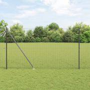 vidaXL Metallstängselstolpe-set Set av 2 Grå Metall, Plast 10 x 1.5 m