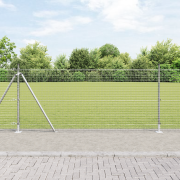vidaXL Stängselstolpsset Set med 2 Galvaniserat stål 10 x 1 m Hållbar