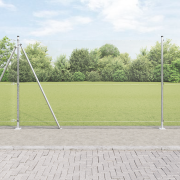 vidaXL Svetsat Trådstängsel med 13 Flangade Stolpar 1.5x50 m Galvanise...
