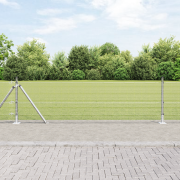 vidaXL Svetsade Trådstängsel med 13 Flangerade Stolpar 0.4x100 m Galva...