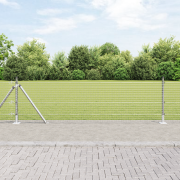 vidaXL Svetsat Trådstängsel med 13 Flangerade Stolpar 0.6x100 m Galvan...