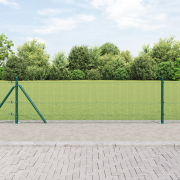 vidaXL Stängselstolpeset Set om 2 Grön Metall 25 x 0.5 m Hållbar