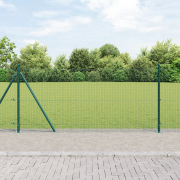 vidaXL Svetsat trådgilt med 13 fläktstolpar grön 0.8x50 m stål
