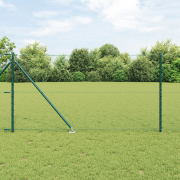 vidaXL Stängselset Set om 2 Mörkgrön Metall 25 Meter med 1 Meter Nät