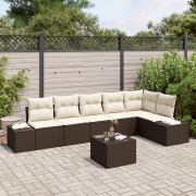 vidaXL 6 delar trädgårdsoffaset med kuddar grå poly rattan