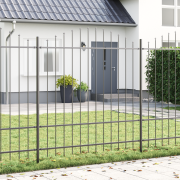 vidaXL Trädgårdsgaller med Hoop Topp Grå 6,8x1,75 m Stål