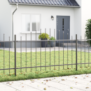 vidaXL Trädgårdsstängsel med Hoop Top Grå 11,9x1 m i Stål