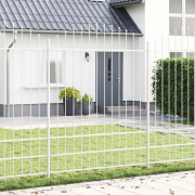 vidaXL Trädgårdstaket med Bågtopp Vit 10,2x2 m Stål