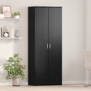 vidaXL Högskåp Svart Ek 70x35x180 cm Konstruerat Trä