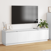 vidaXL TV-bänk med LED Vit 180x38x49 cm Konstruerat trä