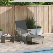 vidaXL Solstol Ljusgrå PE Rattan 157 x 55 x 92 cm Fällbar Solstol