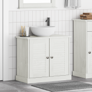 vidaXL Handfat Skåp "VIGO" med Dörrar 67.5x34x59 cm Solid Trä Furu