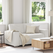 vidaXL Soffa för två, Vit 120 cm i konstläder