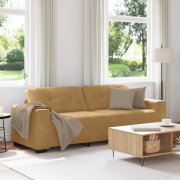 vidaXL 3-sitssoffa Brun 180 cm Sammet