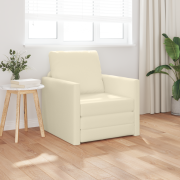 vidaXL Golvsängssoffa 2-i-1 Grädde 74x77x81 cm Konstläder