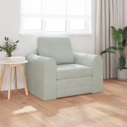 vidaXL golvsoffa säng 2-i-1 ljusgrå 98x71x83 cm sammet