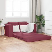 vidaXL Golvsäng 2-i-1 Vinröd 148x71x83 cm Tyg
