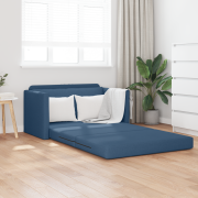 vidaXL Golvsoffa Säng 2-i-1 Blå 124x71x78 cm Tyg