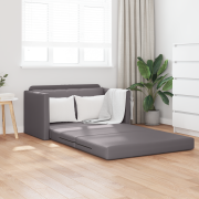 vidaXL Golv Soffa Säng 2-i-1 Grå 124x71x78 cm Konstläder