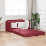 vidaXL Golvsoffa-säng 2-i-1 Vinröd 124x71x78 cm Konstläder
