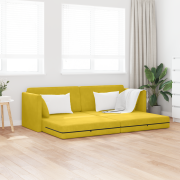 vidaXL Golvsängsoffa 2-i-1 Gul 213x144x60 cm Sammet