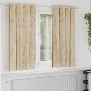 vidaXL Sammet Gardiner 2 st med Ögonringar Grädde 175x140 cm