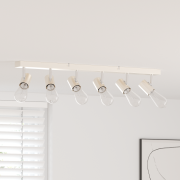 vidaXL takspotlight 6-vägs justerbar borstad nickel E27