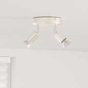 vidaXL Takspotlight 2 Vägs Justerbar Borstad Nickel GU10