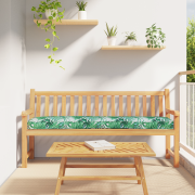 vidaXL Pallkuddar för Bänk 2 st Bladmönster 200x40x8 cm Oxford Tyg