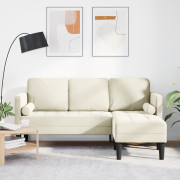 vidaXL L-formad Soffa Grädde 173x131x67 cm Sammet