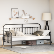 vidaXL Tagesängsram Svart 90x190 cm Stål