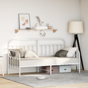 vidaXL Sängram i vitt 75x190 cm i stål