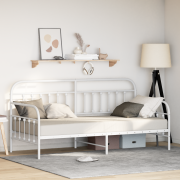 vidaXL Sängram Vit 100x190 cm Stål