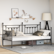 vidaXL Dagbädd Ram Svart 107x203 cm Stål