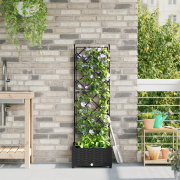 vidaXL Trädgårdsplanterare med Trellis Svart 40x40x125.5 cm